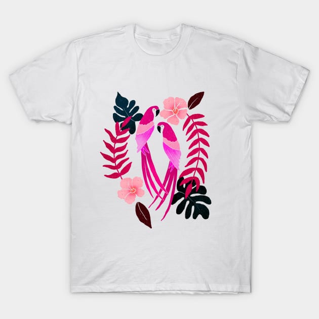 Tropical parrots - magenta T-Shirt by Home Cyn Home 